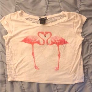 Flamingo design crop top